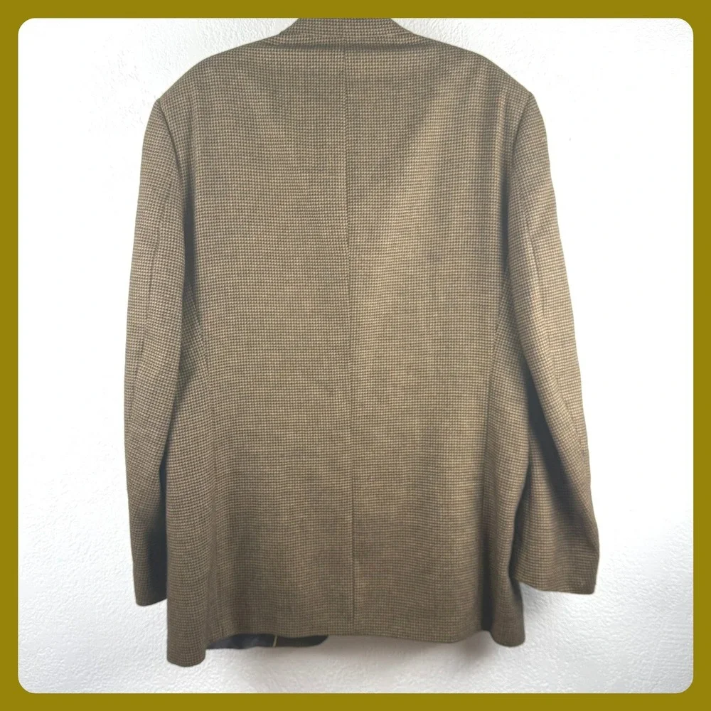 Vintage Hart Schaffner Marx Gold‎ Trumpeter Sport Coat Blazer Green Houndstooth